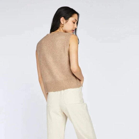Gentle Fawn Milkshake Tan V-Neck Jordyn Sweater Vest - Picture 3 of 11
